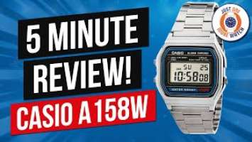 5 Minute Watch Review - Casio A158WA-1- 1980's Icon!