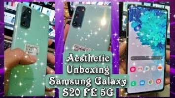 ✧*. Aesthetic Samsung Galaxy S20 FE 5G, cloud mint unboxing + accessories .*✧