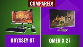 Samsung Odyssey G7 vs HP Omen X 27 (VA vs TN Gaming Monitor) - 240hz Curved vs Flat Monitor Review