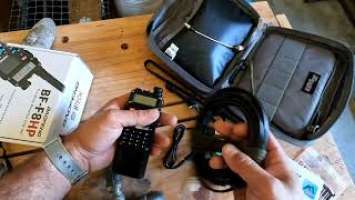 BaoFeng BF-F8HP (UV-5R 3rd Gen) mobile radio field kit.