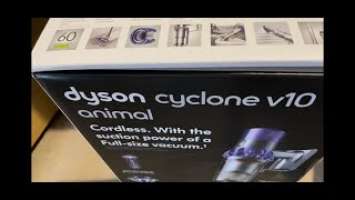 Dyson V10 Animal Cordless Vacuum Cleaner unboxing.