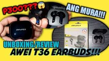 MURANG EARBUDS! AWEI T36 | UNBOXING REVIEW | P300 LANG!!!