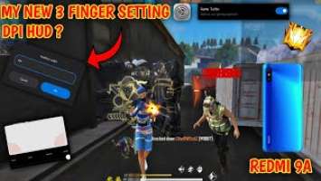 MY NEW SETTING ⚙️ REDMI 9A  3 FINGER BEST DPI SETTING  / DPI / HUD / SENSI / AFC 7 FF |