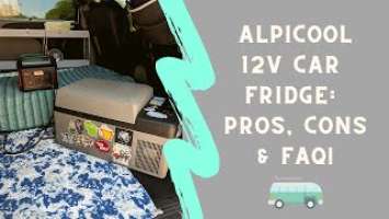 Alpicool 12V Car Fridge - Pros, Cons & FAQ! | Minimalist No Build Minivan Camper Conversion |