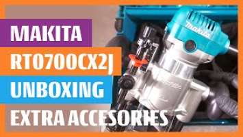 Makita RT0700C X2J Router Unboxing with Extra Accesories, Parallel Guide and Adapter to Guide Rail