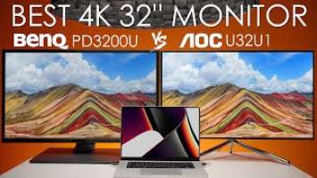 Best 32 inch Monitor Under 1000$ | BenQ PD3200U vs AOC U32U1 review and comparison