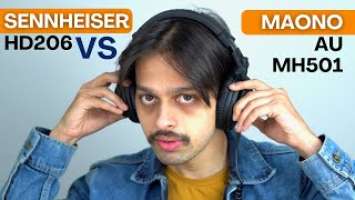 Maono AU-MH501 vs Sennheiser HD206 Comparison in Hindi | Best Over-ear Headphones Under 2000