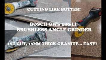 TOOL GUIDE | BOSCH GWS 180-LI Unboxing & First Cut 18mm Thick Granite