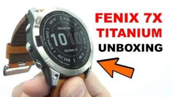 Garmin Fenix 7X Sapphire Solar Titanium with Chestnut Leather Band Unboxing 4K