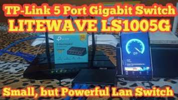 TP-link 5 port gigabit lan switch Litewave LS1005G Unboxing and Speedtest