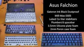 Asus ROG Falchion 65% Mill Max 0305 Gateron Ink Black Dustproof Costar Stabilizers Plumbers