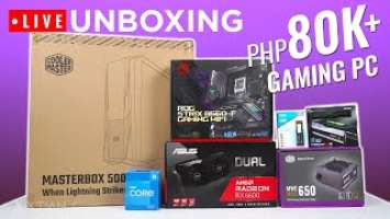 LIVE UNBOXING: ROG Strix B660F, Intel i5 12400, Gskill Trident Z5 DDR5,  Asus 6600 DUAL, CM MB 500