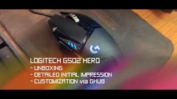 Logitech G502 Hero Unboxing, Detailed Initial Impression And GHUB Customization