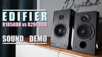 Edifier R1850DB vs Edifier R2000DB  ||  Sound Demo w/ Bass Test