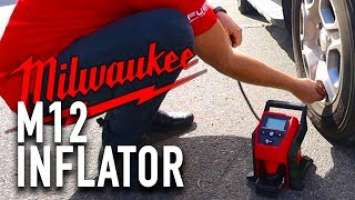 Milwaukee M12 Inflator in action