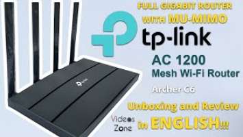 TP-Link Archer C6 MU-MIMO Gigabit 1200 Mbps Wireless Dual Band Router Unboxing & Review in English