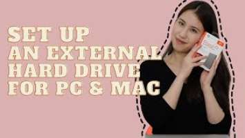 How to Set Up an New External Hard Drive for Both PC and Mac + Unboxing Seagate Basic
