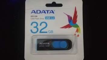 USB ADATA UV128 32GB Speed Test/ 3.2 Gen1/ Flash Drive / Memoria/ Benchmark/ Review/ Unboxing