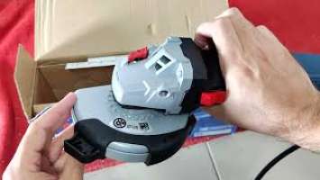 Unpacking / unboxing new angle grinder winkelschleifer Bosch GWS 17-125 S Inox 06017D0500