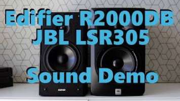 Edifier R2000DB vs JBL LSR305  ||  Sound Demo w/ Bass Test