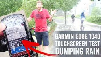 Garmin Edge 1040 vs Rain Storm (Touch Screen Test)