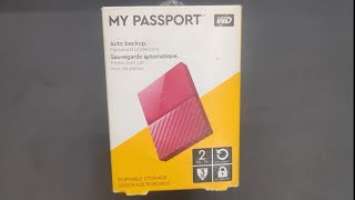 Western Digital WD 2TB My Passport Portable External Hard Drive Red with Automatic Backup 256Bit