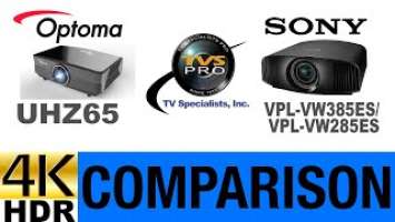 Optoma UHZ65 vs Sony VPL-VW285ES / VPL-VW385ES - 4K HDR Comparison