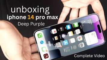 Deep Purple iphone 14 Pro Max Unboxing and Review Complete Video - Dynamic Island and All