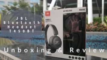 2019 JBL T 450BT  BLUETOOTH HEADSET | Unboxing And Review