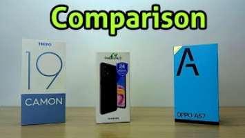 Tecno Camon 19, Samsung Galaxy A23 & OPPO A57 Comparison