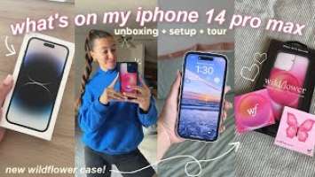 WHAT'S ON MY IPHONE 14 PRO MAX  unboxing + setup + tour