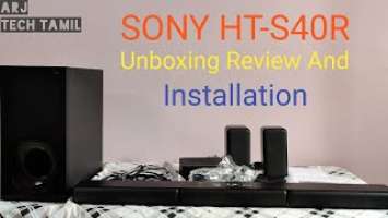 Sony HT-S40R 5.1 sound bar unboxing review and Installation