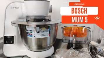 BOSCH MUM 5 - Unboxing - ENGLISH | BOSCH CreationLine Serie 4 MUM5XW40G Stand Mixer – Champagne