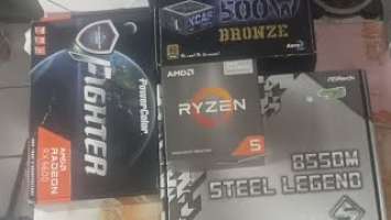 CARA PEMULA RAKIT PC | BUILD PC FOR NEWBIE | ASROCK B550M STEEL LEGEND + RYZEN 5 5600G + RX 6600