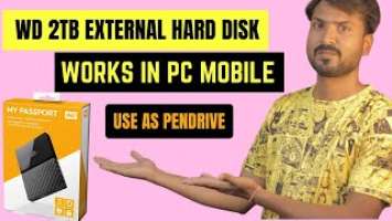 Western Digital WD 2TB My Passport Portable External Hard Drive Unboxing and Review in Hindi