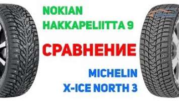 Сравнение шины Nokian Hakkapeliitta 9 против Michelin X-Ice North 3 на 4 точки. Шины и диски 4точки