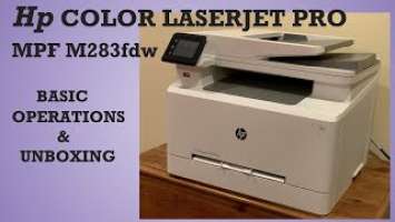 hp Color  LaserJet Pro MPF M283fdw | Basic Operations & Unboxing