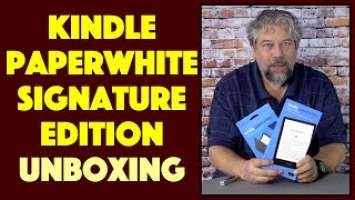 Amazon Kindle Paperwhite Signature Edition  & Fabric Case -- UNBOXING