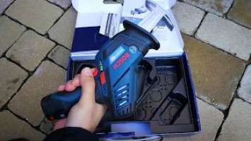 Unpacking / unboxing cordless reciprocating saw Bosch GSA 12V-14 060164L902