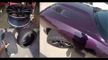 Swapping the factory front Nexen drag radials for Nitto NT555 G2 on my 2020 Dodge Challenger 1320