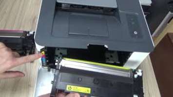 Remove / change toner cartridge HP Color Laser 150nw