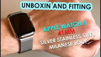 Apple Watch Series 8 (41mm) - Silver Stainless Steel & Milanese Loop | UNBOXING