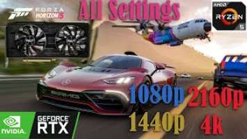 Forza Horizon 5 RTX 3060 + Ryzen 5 2600 | All settings | 1080p 1440p 2160p(4k)