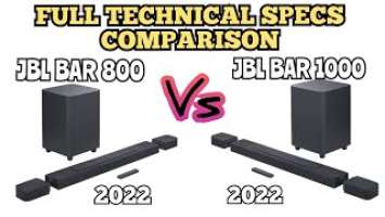 JBL Bar 800 vs. JBL Bar 1000 Dolby Atmos Soundbar | Full Specs Comparison!