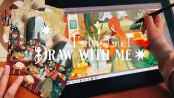 Draw with me : Tulip Girl ✹ Wacom Cintiq 22