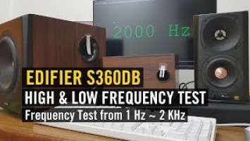 Gene Edifier S360DB Speaker High & Low Frequency Test (2.1 vs 2.0 mode) - WARNING: VERY LOUD