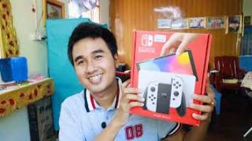 Nintendo Switch OLED Model (white) Unboxing & First Impressions {Myanamar}