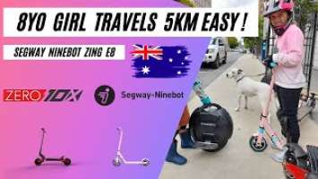 8yo girl travels 5km+ easy | Segway Ninebot E8 kids eScooter