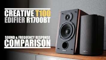 Creative T100  vs  Edifier R1700BT  ||  Sound & Frequency Response Comparison