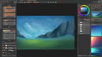 Как нарисовать фон для игры на Wacom Cintiq 16 в Paintstorm Studio